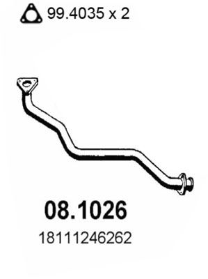 ASSO Труба выхлопного газа 08.1026