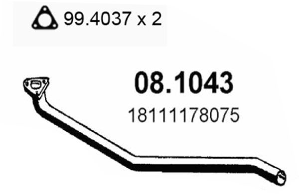 ASSO Труба выхлопного газа 08.1043