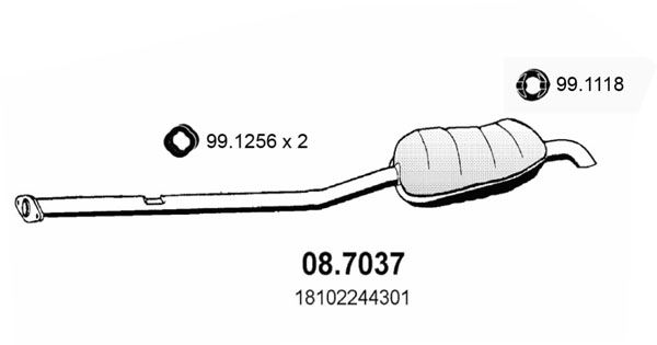 ASSO Izplūdes gāzu trokšņa slāpētājs (pēdējais) 08.7037