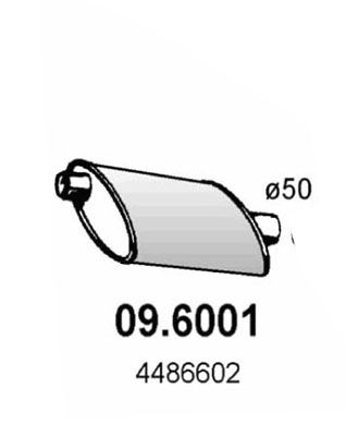 ASSO Средний глушитель выхлопных газов 09.6001
