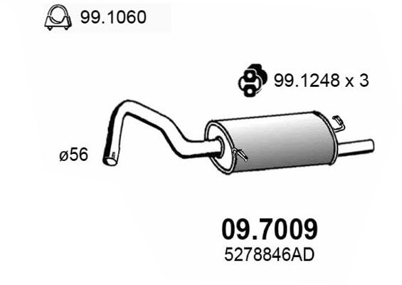 ASSO Глушитель выхлопных газов конечный 09.7009