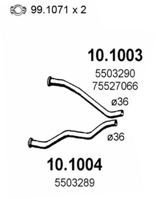 ASSO Труба выхлопного газа 10.1003