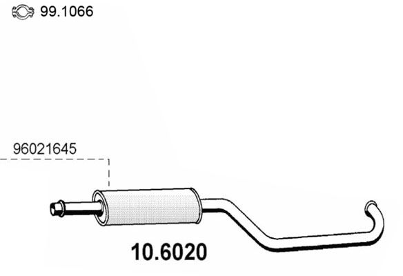 ASSO Средний глушитель выхлопных газов 10.6020