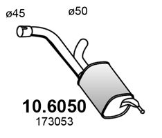 ASSO Средний глушитель выхлопных газов 10.6050