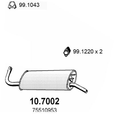ASSO Izplūdes gāzu trokšņa slāpētājs (pēdējais) 10.7002
