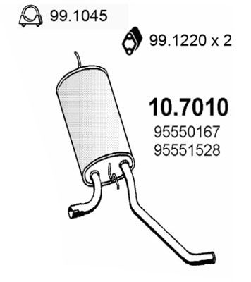 ASSO Izplūdes gāzu trokšņa slāpētājs (pēdējais) 10.7010