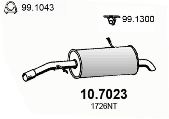 ASSO Izplūdes gāzu trokšņa slāpētājs (pēdējais) 10.7023