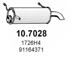 ASSO Izplūdes gāzu trokšņa slāpētājs (pēdējais) 10.7028