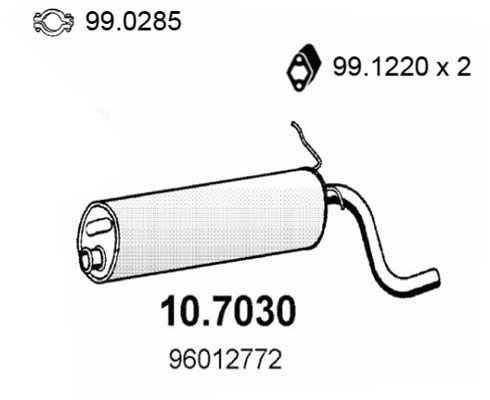 ASSO Izplūdes gāzu trokšņa slāpētājs (pēdējais) 10.7030