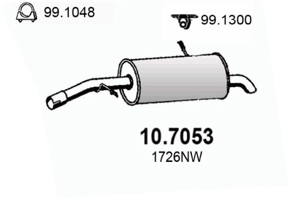 ASSO Izplūdes gāzu trokšņa slāpētājs (pēdējais) 10.7053