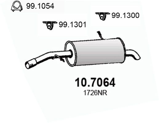 ASSO Izplūdes gāzu trokšņa slāpētājs (pēdējais) 10.7064