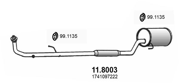 ASSO Средний / конечный глушитель ОГ 11.8003