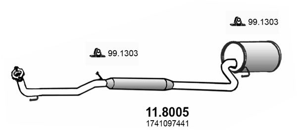 ASSO Средний / конечный глушитель ОГ 11.8005