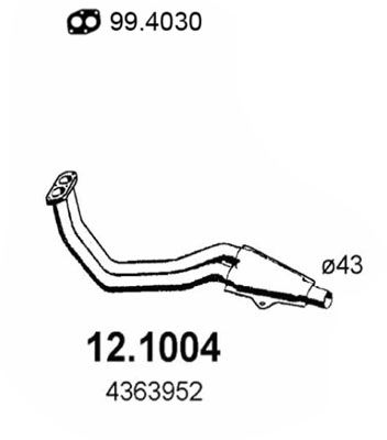 ASSO Труба выхлопного газа 12.1004