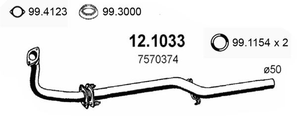 ASSO Труба выхлопного газа 12.1033