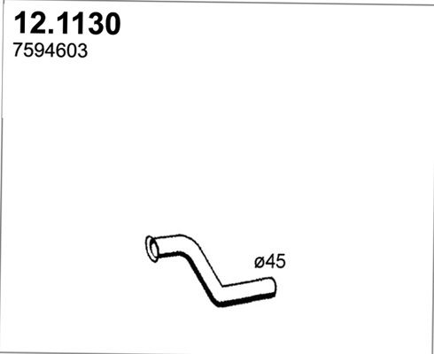 ASSO Труба выхлопного газа 12.1130
