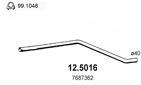 ASSO Труба выхлопного газа 12.5016