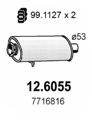 ASSO Vidējais izpl. gāzu trokšņa slāpētājs 12.6055