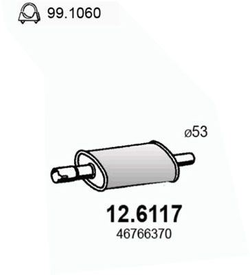 ASSO Vidējais izpl. gāzu trokšņa slāpētājs 12.6117