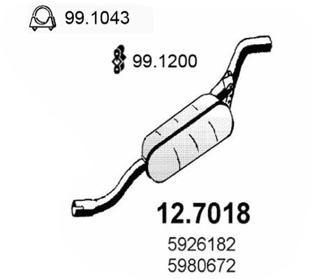 ASSO Izplūdes gāzu trokšņa slāpētājs (pēdējais) 12.7018