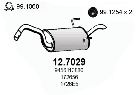 ASSO Глушитель выхлопных газов конечный 12.7029