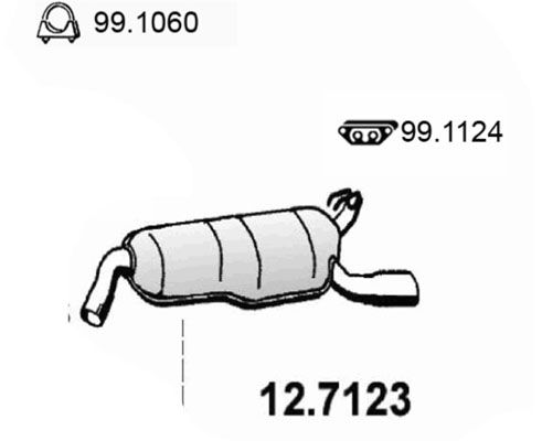 ASSO Izplūdes gāzu trokšņa slāpētājs (pēdējais) 12.7123