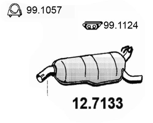 ASSO Izplūdes gāzu trokšņa slāpētājs (pēdējais) 12.7133