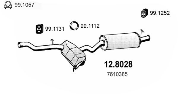 ASSO Средний / конечный глушитель ОГ 12.8028