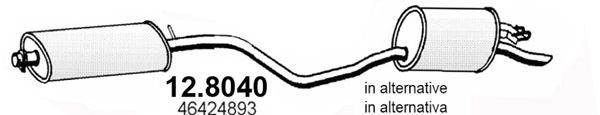 ASSO Средний / конечный глушитель ОГ 12.8040