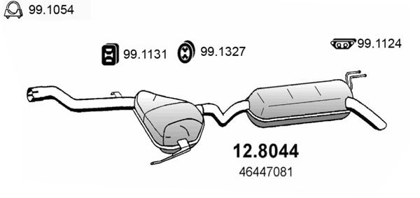 ASSO Средний / конечный глушитель ОГ 12.8044