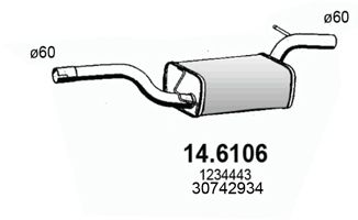 ASSO Vidējais izpl. gāzu trokšņa slāpētājs 14.6106