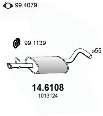 ASSO Vidējais izpl. gāzu trokšņa slāpētājs 14.6108