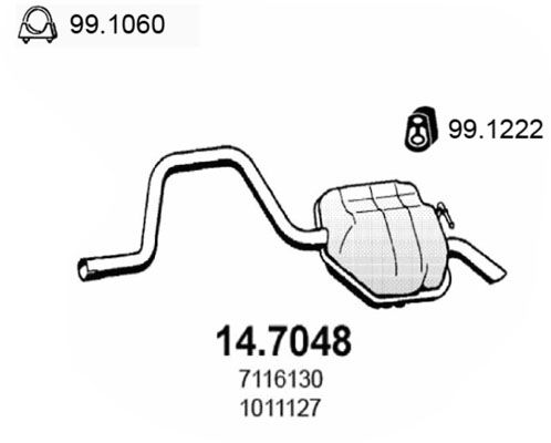 ASSO Izplūdes gāzu trokšņa slāpētājs (pēdējais) 14.7048