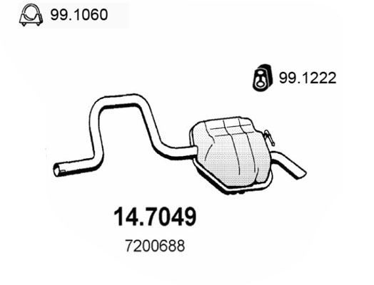 ASSO Izplūdes gāzu trokšņa slāpētājs (pēdējais) 14.7049