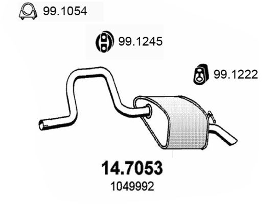 ASSO Izplūdes gāzu trokšņa slāpētājs (pēdējais) 14.7053