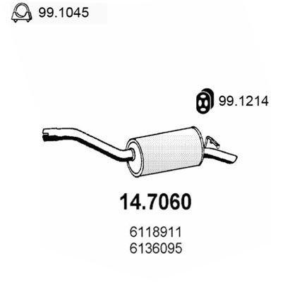 ASSO Izplūdes gāzu trokšņa slāpētājs (pēdējais) 14.7060