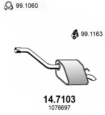 ASSO Izplūdes gāzu trokšņa slāpētājs (pēdējais) 14.7103