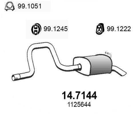 ASSO Izplūdes gāzu trokšņa slāpētājs (pēdējais) 14.7144
