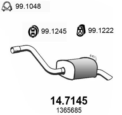 ASSO Izplūdes gāzu trokšņa slāpētājs (pēdējais) 14.7145