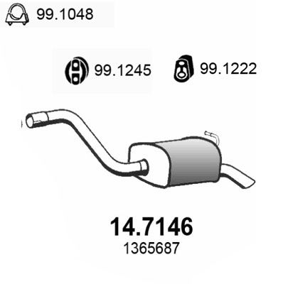 ASSO Глушитель выхлопных газов конечный 14.7146