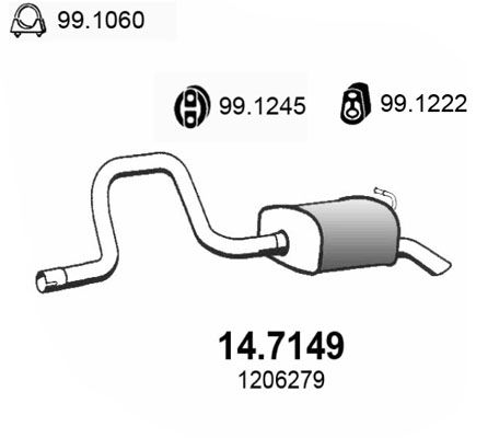 ASSO Глушитель выхлопных газов конечный 14.7149