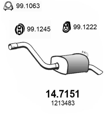 ASSO Izplūdes gāzu trokšņa slāpētājs (pēdējais) 14.7151