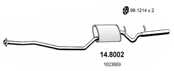 ASSO Средний / конечный глушитель ОГ 14.8002
