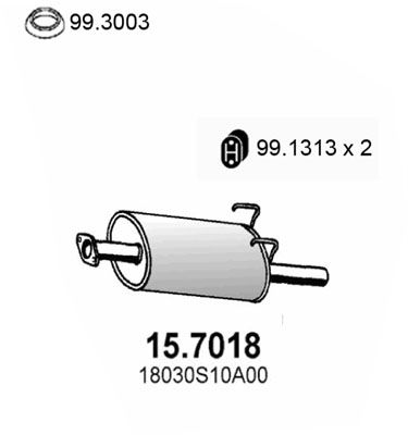 ASSO Izplūdes gāzu trokšņa slāpētājs (pēdējais) 15.7018