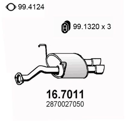 ASSO Глушитель выхлопных газов конечный 16.7011