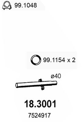 ASSO Труба выхлопного газа 18.3001