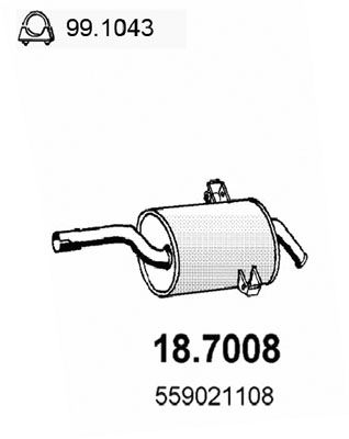 ASSO Izplūdes gāzu trokšņa slāpētājs (pēdējais) 18.7008