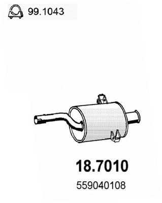 ASSO Глушитель выхлопных газов конечный 18.7010