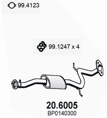 ASSO Vidējais izpl. gāzu trokšņa slāpētājs 20.6005