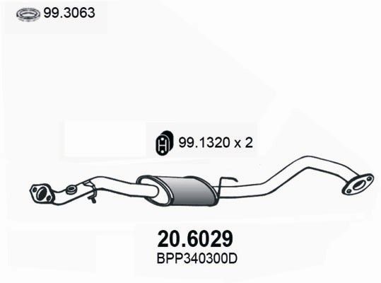 ASSO Средний глушитель выхлопных газов 20.6029